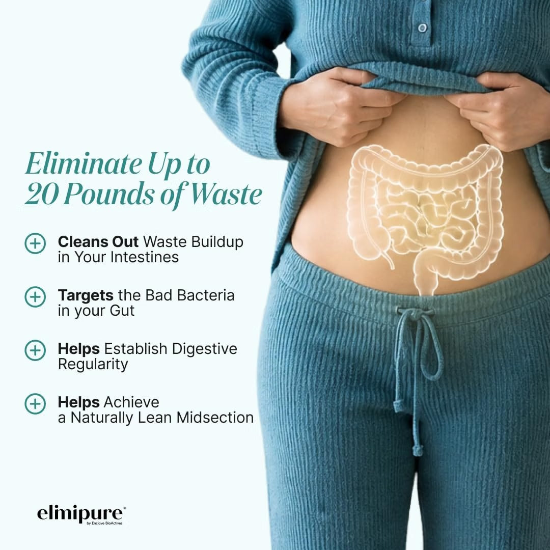 Elimipure Gut Cleanse & Restore Supplement, Regularity Support, 90 Caps emma Official store