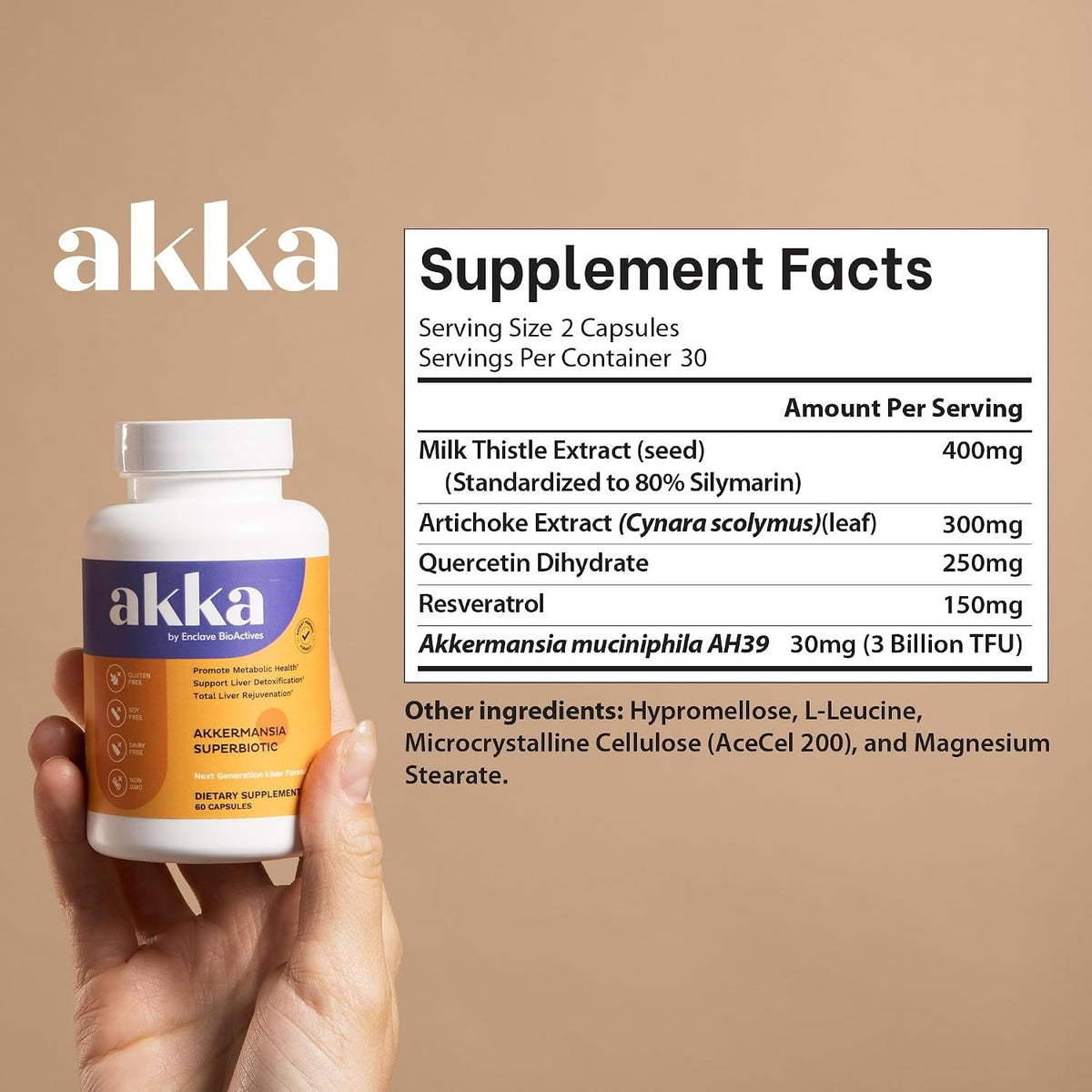 AKKA Akkermansia Probiotic, Liver Cleanse, Detox & Repair, Non-GMO, 2 Pack emma store