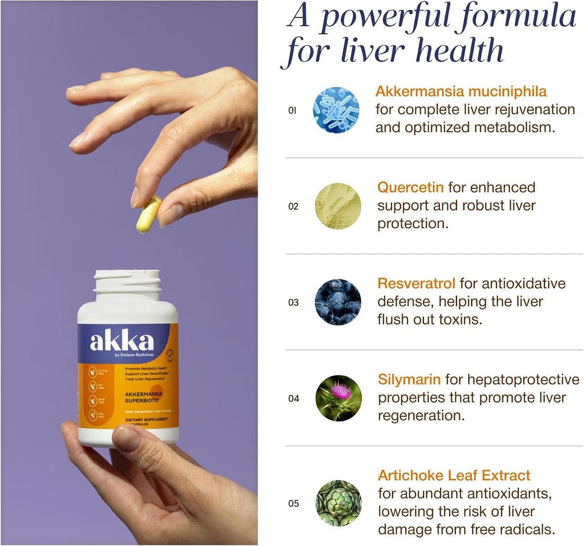 AKKA Akkermansia Probiotic, Liver Cleanse, Detox & Repair, Non-GMO, 2 Pack emma store